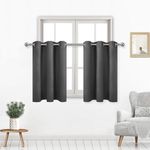 DWCN Blackout Curtains 36 Inches Long, Room Darkening Thermal Insulated Basement Window Curtains, Set of 2 Window Curtain Panels, Dark Grey