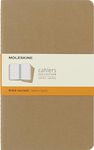 Moleskine Cahier Journal, Soft Cover, Large (5" x 8.25") Ruled/Lined, Kraft Brown, 80 Pages (Set of 3)