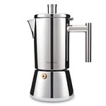 Easyworkz Diego Stovetop Espresso Maker Stainless Steel Italian Coffee Machine Maker 4cup 200ml Induction Moka Pot