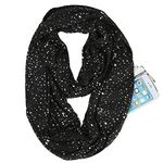 Infinity Scarf with Hidden Zipper Pocket Lightweight Travel Wrap for Women Girls