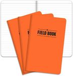 Elan Publishing Company The Indestructible, Waterproof, Tearproof, Weatherproof Field Notebook - 5"x8" - Orange - Lined Memo Book - Pack of 3