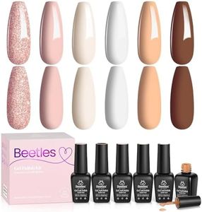 Beetles Gel Nail Polish Set, 6 Colors Nude Pink Pastel Gel Nail Polish with Beetles Poly Nail Extension Gel Kit, 4 Colors Pink White Poly Nail Gel Builder