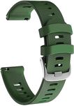 Zitel Bands Compatible with Garmin Forerunner 245/245 Music, Forerunner 645/645 Music, Forerunner 55/158, Vivoactive 3/4/4S, Venu Sq/Sq 2, Venu 2 Plus - 20mm Straps (Olive Green)