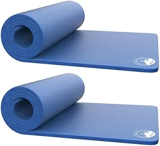 Wakeman Set of 2 Foam Sleeping Mats for Camping 0.75-Inch Waterproof Sleep Pad Set with Carry Straps for Cots, Tents, or Sleepovers(Blue)