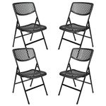 COSCO Ultra Comfort Commercial XL Plastic Folding Chair, Black, 4-Pack