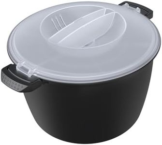 Professional Large Micro Cookware 3 Quart, Microwave Rice Cooker, Microwave Steamer for Vegetables, Safe as Mixing and Serving Bowls, Food Storage Container, Cooker for Microwave- BPA Free, Dishwasher Safe