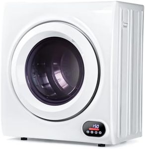Gleedelish 21.1 LBS Compact Laundry Dryer, 3.5 cu ft Front Load Stainless Steel Clothes Dryers With Exhaust Pipe, 1500W, LCD Control Panel, 4 Function Portable Dryer For Apartments, Home, Dorm, White