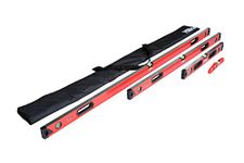 Hilka Tools 63990004 4 PCE Level Set-Torpedo, 24", 48", 72", Red & Black