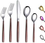 Berglander Silverware Set 20 Pieces With Moon Surface Handle And Shiny Mouth, Stainless Steel Modern Flatware Set Utensils Set Cutlery Set Service For 4