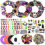 Homgaty Halloween Crafts for Kids, 12Pack Halloween Wreath Decorations Foam Halloween Wreath Signs Craft Kits, Pumpkins Owl Ghost Witch Monster Bats Stickers Arts and Crafts for Toddlers