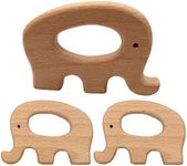 10pcs Shower Elephant Wooden Animals Teether Toys-Chewable Infant Teething Toy DIY Gift Handmade Montessori toy (Elephant 10pcs)