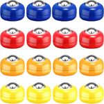 Gejoy 16 Pieces Mini Shuffleboard Replacement Pucks Tabletop Equipment Rollers Set Shuffleboard Curling Accessories (Red, Blue, Orange, Yellow)