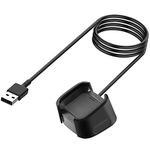 KingAcc Compatible for Fitbit Versa 2 Charger, 1-Pack 3.3ft Replacement USB Charging Cable Cord Charger Cradle Dock Adapter for Fitbit Versa 2 Fitness Smartwatch (ONLY for Versa 2) Black