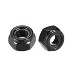 uxcell Hex Lock Nuts - M8 x 1.25mm Carbon Steel Nylon Insert Self-Locking Nuts for Fasteners, 20Pcs Black