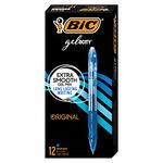 BIC Gelocity Original Blue Gel Pens, Medium Point (0.7 mm), 12-Count Pack, Retractable Gel Pens With Comfortable Grip