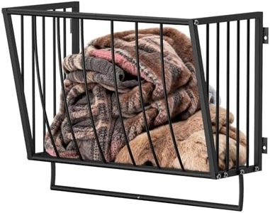 Supforce Blanket Holder Wall Mounted 15.7in, Metal Blanket Rack for Living Room Storage & Decoration, Space-Saving Towel Rack for Bedroom, Entryway, or Laundry Room, Black