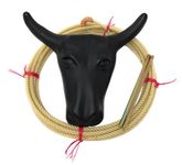 Kids Roping Practice Steer Head Dummy Lariat Rope Set Hay Spikes White