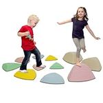 Balance Stones Kids 11 Non-Slip Balance Beams River Stones Balancing Balance Beam Multicoloured Macaron Balance Blocks Indoor Outdoor Play Promote Balance Coordination Strength Equipment for Children