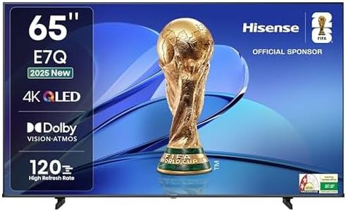 Hisense 164 cm (65 Inches) 4K Ultra HD Smart QLED TV | Dolby Vision Atmos, HDR10+, Dolby Audio | AI 4K Upscaler | ALLM | MEMC | HDR 10+Decoding | Voice Control | VIDAA OS | 65E7Q (Black)