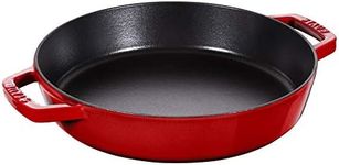 staub 40511-727 Double Handle Frying Pan Cherry 26cm Skillet, Both Handed, Cast Iron, Induction Compatible, Japanese Authentic Product