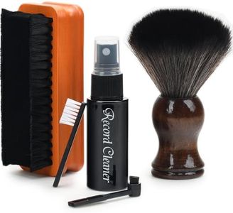 6-in-1 Vinyl Record Cleaning Kit | Vinyl Record Cleaner Kit – Includes 2in1 Velvet Microfiber Brush, Soft Antistatic Nano Fiber Brush, Cleaning Liquid, Duster & Stylus Brush, Storage Box, for Records