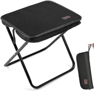 MOONCY Portable Stool, 13 Inch Small Folding Stool for Adults, Ultralight Black Camping Stools for Hiking and Fishing, Hold Up to 330 LBS