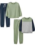 Simple Joys by Carter's boys 4-piece Sweatshirt Set, Olive/Grey, 2T