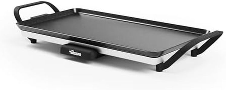 Tristar Plancha Slim M - Placa de cocción con superficie generosa de 46 x 26 cm - Termostato ajustable - Asas desmontables - Revestimiento antiadherente - Fácil de limpiar - BP-2667
