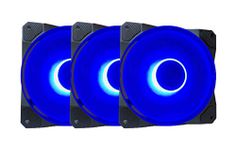 APEVIA CO312L-BL Cosmos 120mm Blue LED Ultra Silent Case Fan w/ 16 LEDs & Anti-Vibration Rubber Pads (3 Pk)