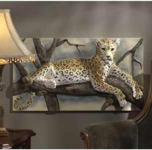 Design Toscano The Leopards Lair Sculptural Wall Frieze