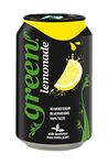 Green Lemonade Cans 24 Pack, No Aspartame, No Added Sugar Soft Drink, Low Calorie, Sparkling Natural Lemon Flavour - Bulk Pack of 24 Cans x 330 ml