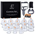 Ditind cupping therapy set, 18 Pcs cupping set, Professional Acupoint Cupping Therapy Sets Portable, Upgrade Cupping with Case Pump Suction Cups for Cellulite Muscle Pain Relief Physical Therapy.