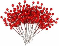 30 Pcs Artificial Red Berry Stems, 