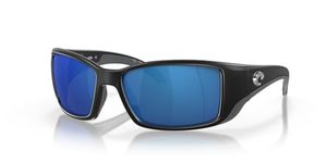 Costa Del Mar Men's Blackfin Round Sunglasses, Matte Black/Grey Blue Mirrored Polarized, 62 mm