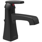 Delta Faucet 564-BLMPU-DST Handle Lavatory Faucet-Metal Pop-Up Single Hole, Matte Black