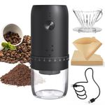 CIRCLE JOY Electric Coffee Bean Grinder, Portable Cordless Conical Burr Coffee Grinder, 40 Gears External Dial Adjustable Settings, USB Rechargeable and Washable Coffee Bean Mill