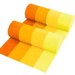 8 Rolls in 4 Colors Gradient Yellow Party Crepe Paper Streamer, 8 Pieces 82 feet Streamets Party Decorations, Party Supplies for Bachelorette Wedding Birthday Baby Shower Graduation Bridal Shower