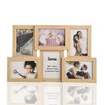 ARPAN Collage Multiple Picture Frames for 6 Photos in 4 x 6 Inches Wooden, MDF Wall Mounting Frame (Natural)