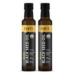 RAWYA Black Seed Oil, Organic, Unfiltered, 2 Bottles (2x250 ml), Cold Pressed, Glass Bottle, Nigella Sativa Oil, Non-GMO, Black Cumin Seed Oil, Also Known as Kalonji Oil, Nigella Oil, Halal