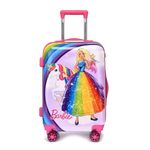 HARSEHAJ PRODUCTS Polycarbonate 360° Rotating Wheels Rainbow Unicorn Printed Pattern Non-Breakable & Extra Light Weight Kids Trolley Bag (20 Inch)