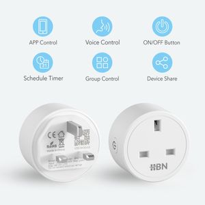 HBN WiFi Smart Plug 4-Pack – Wireless Remote Control Outlets