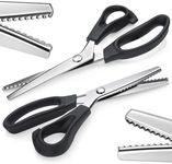 YDIUDL 2 Pack Pinking Shears for Fabric, Zig Zag and Scalloped Scissors