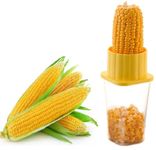 NYAMAH SALES Corn Stripper Corn Seeds Remover Cutter with Container Unbreakable Plastic Pack of 1, Multi-color