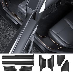 TOPABYTE 8Pcs Door Sill Protector for Tesla Model Y Juniper 2025 2026 Front and Rear Door Pedal Kick Protection ABS Material Door Entry Guard Anti-Kick Full Protect Door Entry Cover