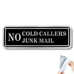 SINMAO 15cm×5cm No Cold Callers Salesmen Sign-No Cold Callers Metall Sign For Front Door Letterbox- No Cold Callers No Junk Mail Sign For Front Door-Self Adhesive With Pre-Drilled Holes.