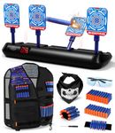 Lehoo Castle Nerf Target, Electronic Digital Target with Kids Tactical Vest for Nerf Guns, Auto-Reset Shooting Targets for Kids Include 60 Bullets & Wrist Bands, Toys for Boys Girls