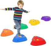 Balance Stepping Stones for Kids 6pcs Non-Slip Stackable Balance Blocks Toy Obstacle Course Indoor Outdoor Toddlers Sensory Play Equipment Toys Promotes Balance Coordination Gift for Boys Girls