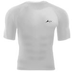 PROSHARX Half Sleeve Compression T-Shirt - Men's Athletic & Sports Tights for Fitness (Medium, White)