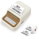 2 Inch Label Printer B21 with 230 Labels, Bluetooth Thermal Labels Maker Small Business Sticker Printers, Suits for All Purpose Labels Barcode Price Text, Compatible with iOS & Android (White)