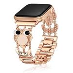 DZTXYP Cute Animal Apple Watch Band Compatible with Apple watch 38mm 40mm 41mm 42mm 44mm 45mm Ultra 49mm,Lovely Strap for Iwatch Series 1/2/3/4/5/6/SE/7/8/9 (38/40/41mm, owl Rose gold)